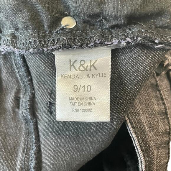 Kendall & Kylie Womens Jeans Size 9/10 Black Kouture High Rise Crop Flare Denim - Picture 8 of 15